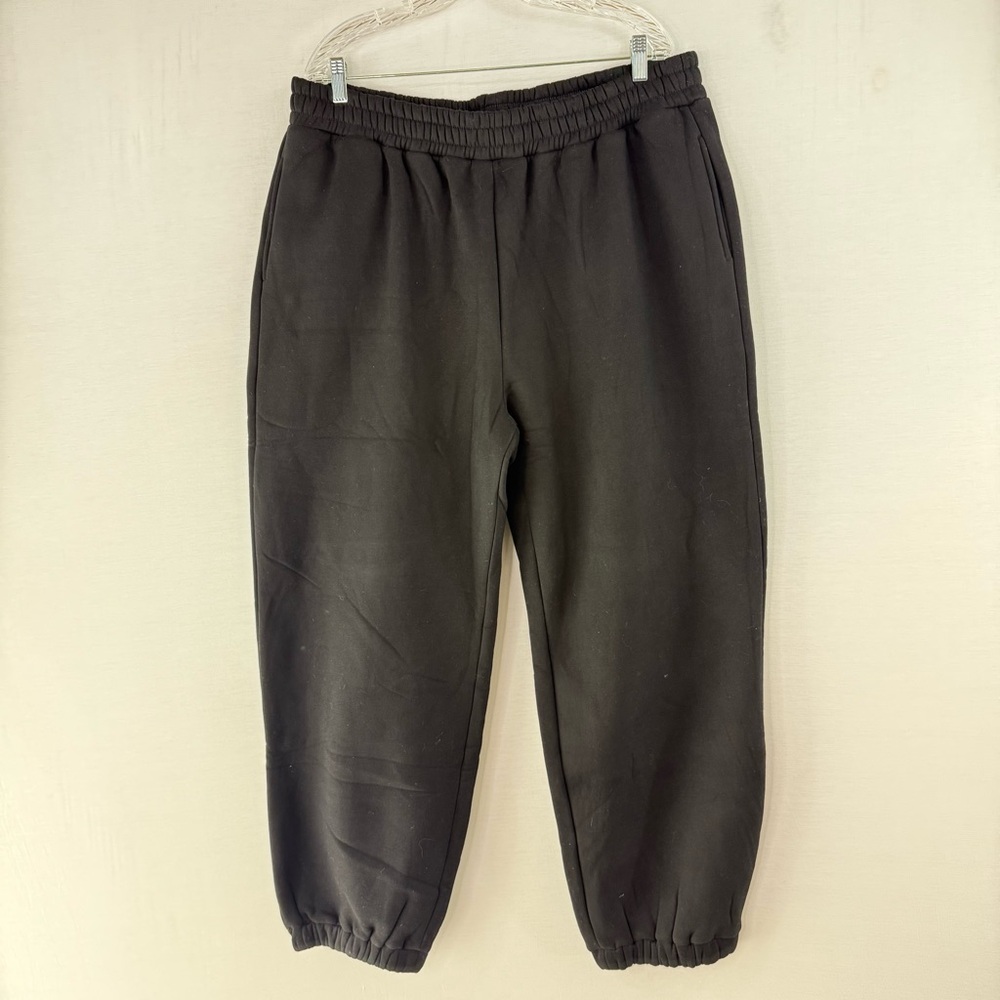 COMFRT Travel Essentials Black Heavyweight Oversized Fit Jogger Sweatpants
